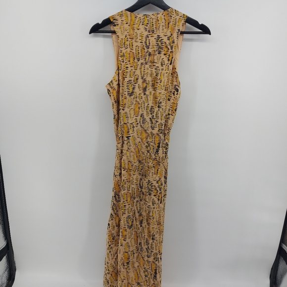 SIENNA MILLER twenty8twelve midi DRESS ochre designer print size 6 100% silk - Picture 6 of 7